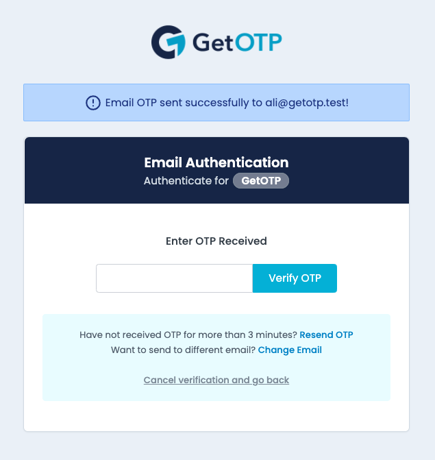 Email OTP form